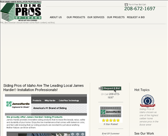 Siding Pros Of Idaho web screenshot