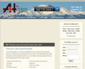 Animal Hospital web screenshot