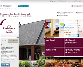 The Residence Inn by Marriott Boulder Longmont web screenshot