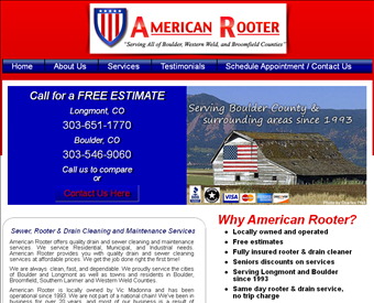 American Rooter web screenshot