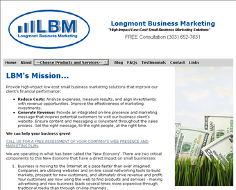 Longmont Business Marketing web screenshot