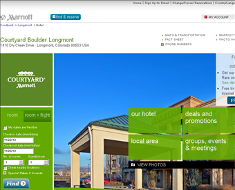 The Courtyard by Marriott Longmont web screenshot