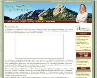 Mary Ellen Wood / Homestead Real Estate, LLC web screenshot