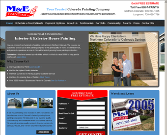 M & E Painting Loveland web screenshot