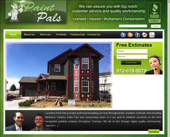 Loveland Paint Pals web screenshot