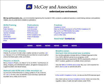 McCoy and Associates, Inc. web screenshot