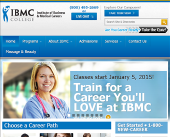IBMC College web screenshot
