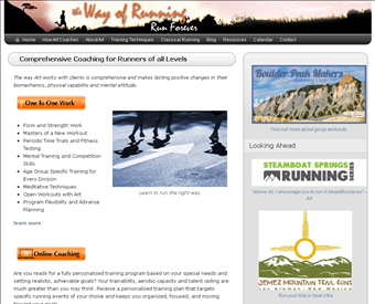 The Way of Running web screenshot