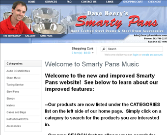 Smarty Pans Steel Drums web screenshot
