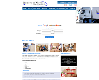 Roadrunner Moving and Storage Cleveland web screenshot
