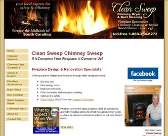 Clean Sweep Chimney Sweep web screenshot