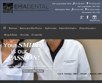 EMA Dental web screenshot