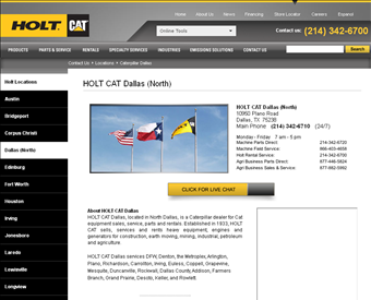 HOLT CAT Dallas web screenshot