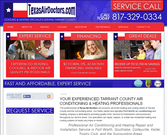 Texas Air Doctors web screenshot