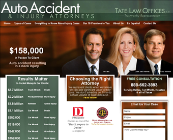 Tate Law Offices web screenshot