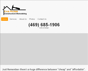 Don Wojan Construction and Remodeling web screenshot