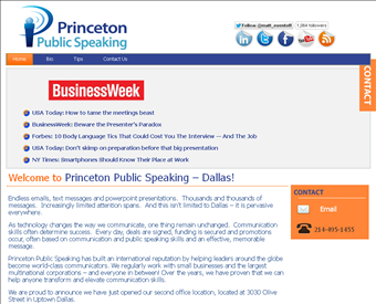 Princeton Public Speaking - Dallas web screenshot