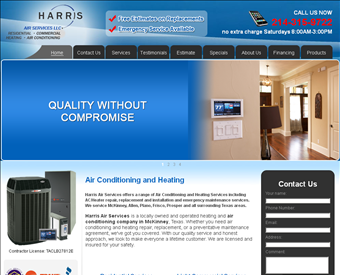 Harris Air Services, LLC web screenshot