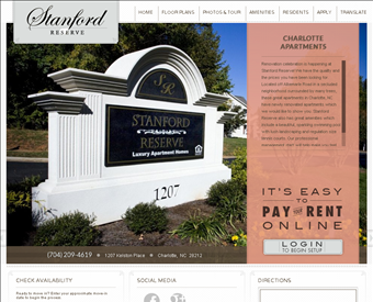 Stanford Reserve Apartments web screenshot