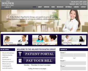 Holiner Psychiatric Group web screenshot