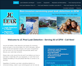 JC Leak Detection web screenshot