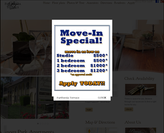 Parthenia Terrace web screenshot