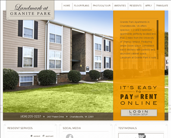 Landmark at Granite Park Apartments web screenshot