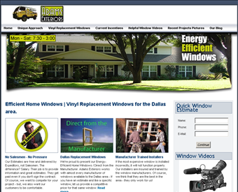 Adams Exteriors LLC web screenshot