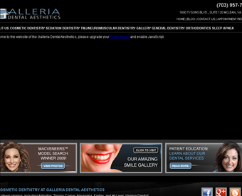 Galleria Dental Aesthetics web screenshot