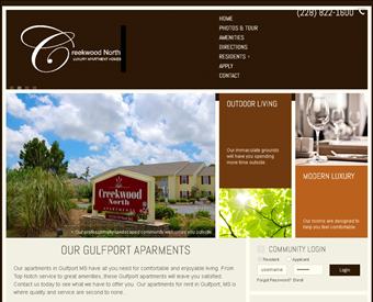 Creekwood North Apartments web screenshot