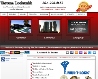 Locksmith Tacoma web screenshot